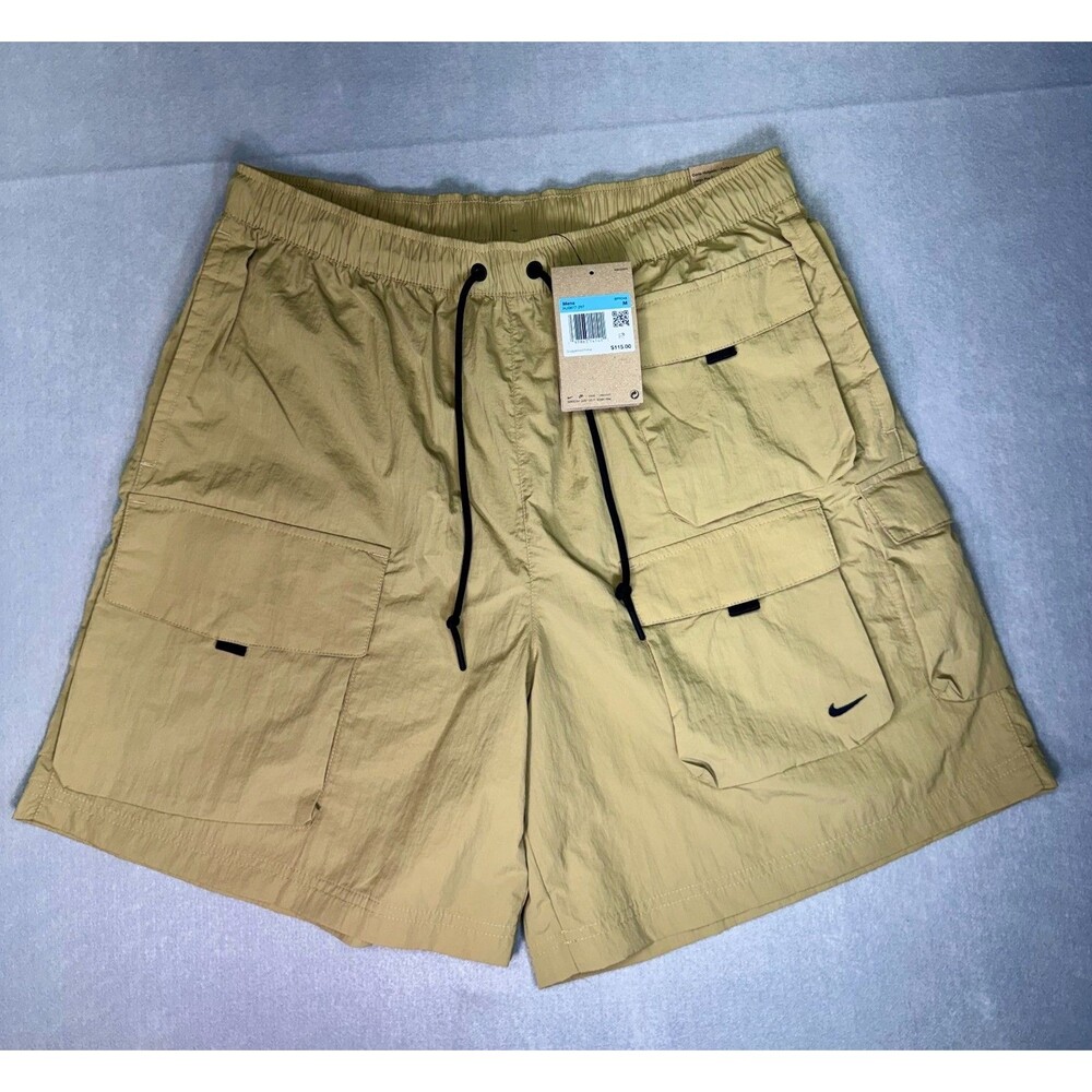 NIKE Tech Woven Cargo Shorts Khaki Utility Men’s Size Medium HJ0677-297 NWT